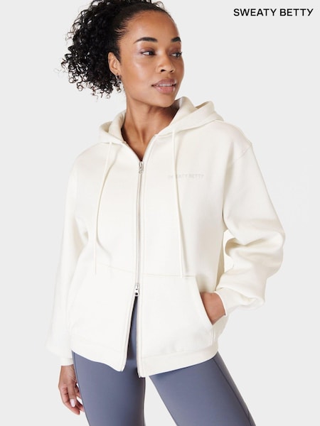 Sweaty Betty Lily White Powerhouse Zip Up Hoodie (B51942) | 247 QAR