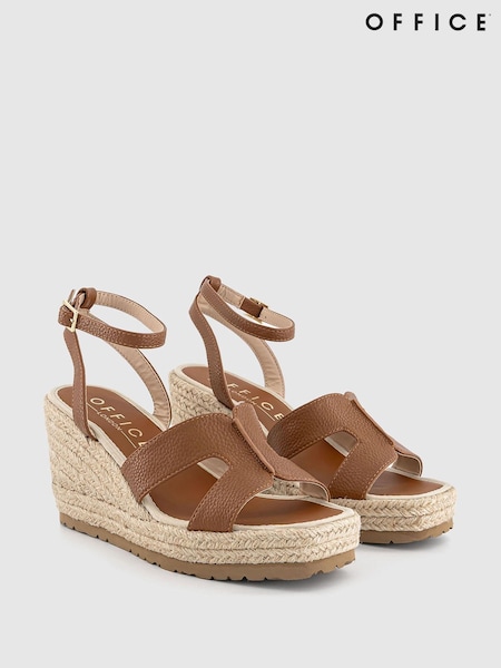 Office Brown Harbour Cut Out Espadrille Wedge Sandals (B52013) | €18