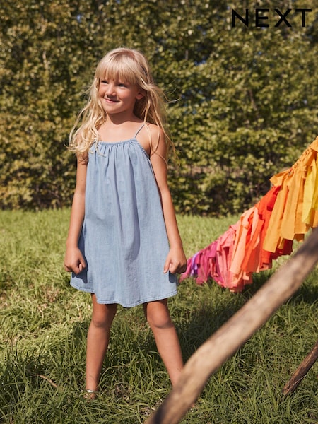 Denim 100% Cotton Strappy Sundress (3-16yrs) (B52020) | 38 QAR - 53 QAR