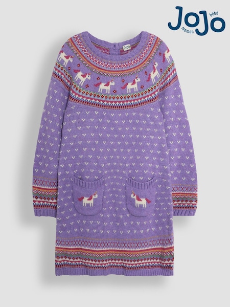 أرجواني فاتح وحيد القرن - Jojo Maman Bébé Knitted Dress (B52050) | ‏238 ر.س.‏
