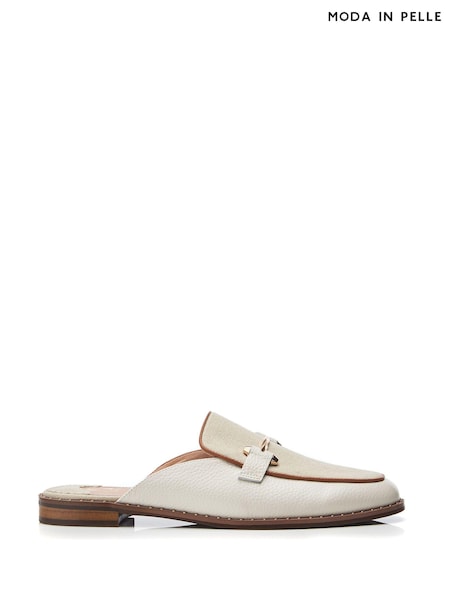 Valkoinen - Moda In Pelle Ellajean Mule Slip-on Shoes With Trim (B52267) | €98
