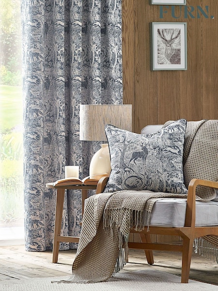 Furn Midnight Winter Woods Animal Chenille Cushion (B52401) | €27