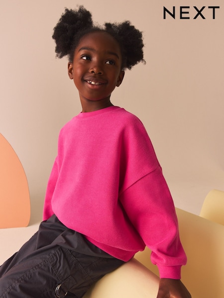 Pink - Oversized Cosy Rib Sweatshirt (3-16yrs) (B52432) | 7 € - 11 €