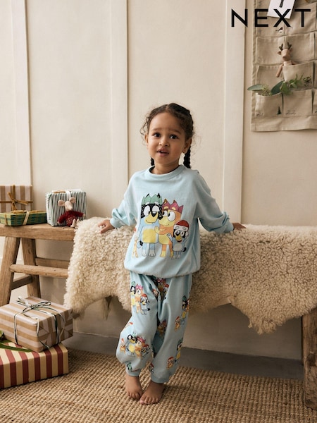 Blue Bluey 100% Cotton License Christmas Pyjamas (12mths-10yrs) (B52571) | €14 - €18