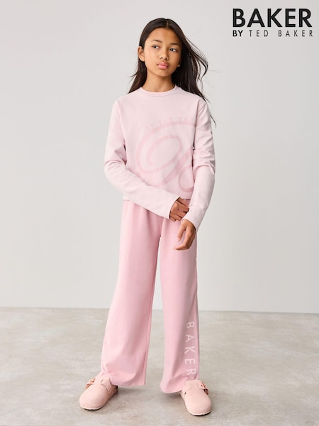 Baker by Ted Baker Pink Branded Wide Leg Pyjama Set (B52751) | ‏174 ر.س.‏ - ‏201 ر.س.‏