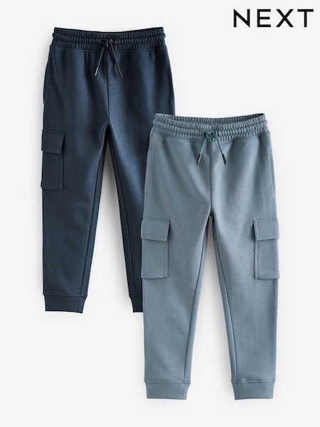 Navy/Mid Blue Slim Fit Slim Cargo Joggers 2 Pack (3-16yrs) (B52784) | €28 - €39