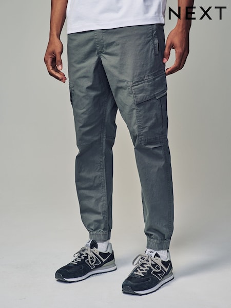 Light Green Regular Tapered Fit Stretch Utility Cargo Trousers (B53093) | R$ 345