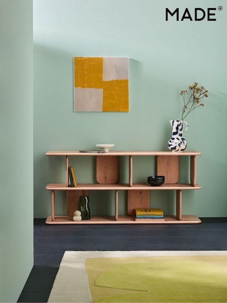 MADE.COM White Wash Oak Nyla Low Shelving Unit (B53095) | €795