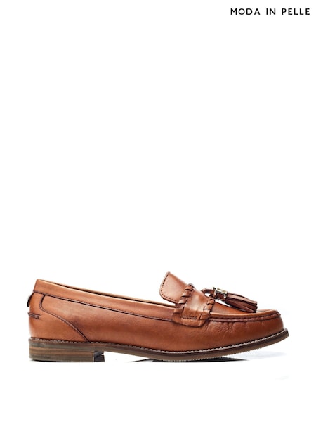 Moda in Pelle Espelette Leather Tassel Boat Shoes (B53097) | ₪397