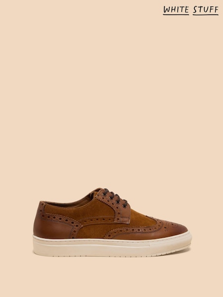 White Stuff Brown Benny Brogue Leather Trainers (B53117) | €57