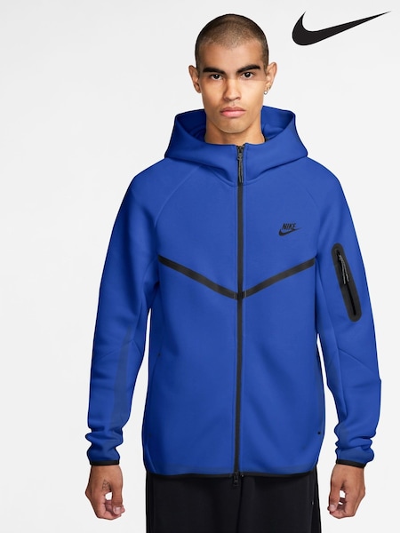 Гра синій - Толстовка Nike Tech Fleece на блискавці (B53156) | 6 609 грн