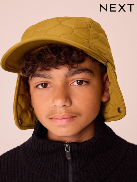 Khaki Green Quilted Trapper Style Cap (3-16yrs) (B53231) | €9 - €12
