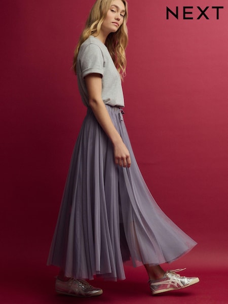Blue Mesh Maxi Skirt (B53298) | 139 QAR