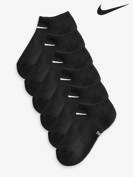 Nike Black Little Kids DriFit Performance Trainer Socks 6 Pack (B53304) | €20