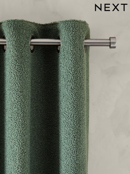 Green Cosy Borg Eyelet Lined Curtains (B53341) | R$ 685 - R$ 1,570
