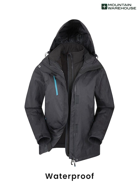 Mountain Warehouse Black Bracken Extreme Womens 3-in-1 Waterproof Jacket (B53343) | 9,613 UAH