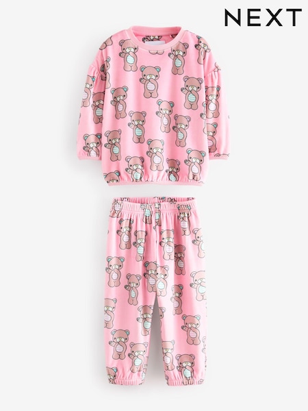 Pink Bear Cosy Fleece Pyjamas (9mths-10yrs) (B53409) | AED53 - AED67