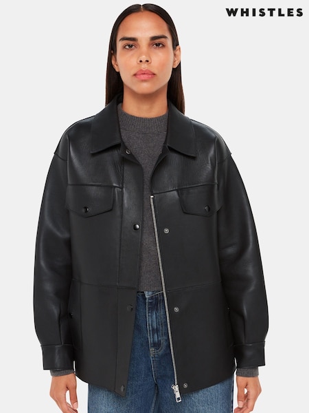 Whistles Clean Bonded Leather Jacket (B53421) | 3,344 LEI