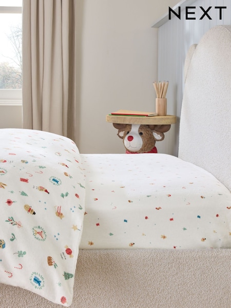White Christmas Fitted 100% Cotton Sheet (B53458) | 23 QAR - 102 QAR
