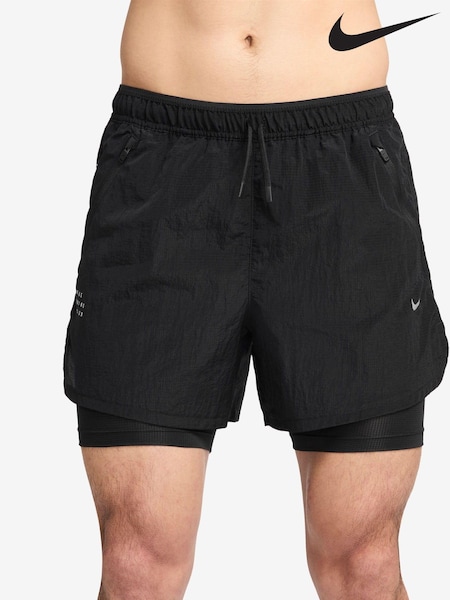 Nike Black Dri-FIT Stride Running Division 5 inch 2 in 1 Running Shorts (B53480) | €93
