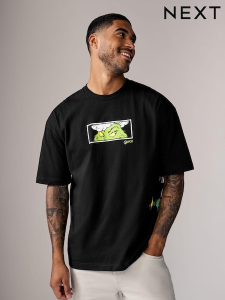 The Grinch Black 100% Cotton Licence Christmas T-Shirt (B53658) | € 13