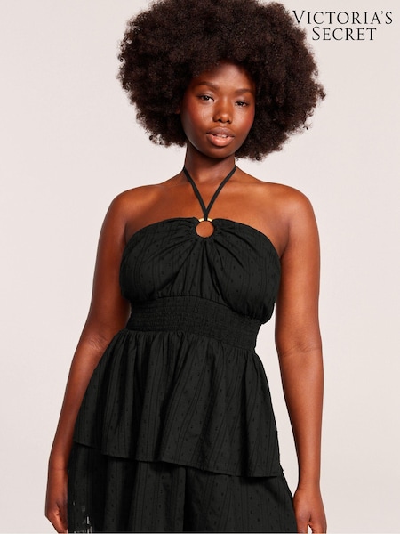 Victoria's Secret Black Dobby Halterneck Beach Dress (B53811) | €25