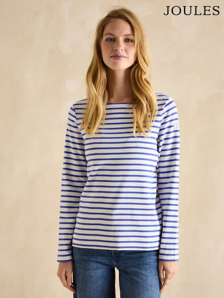 Joules Harbour Blue/White Boat Neck Breton Top (B53908) | R$ 295