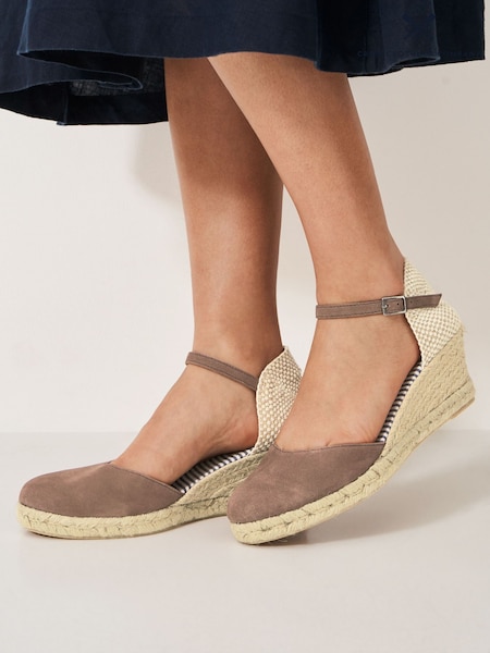 rjava - Crew Clothing Leather Jute Wedge Heel Espadrilles (B54061) | € 78