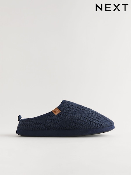 Navy Knitted Mules Slippers (B54069) | €9