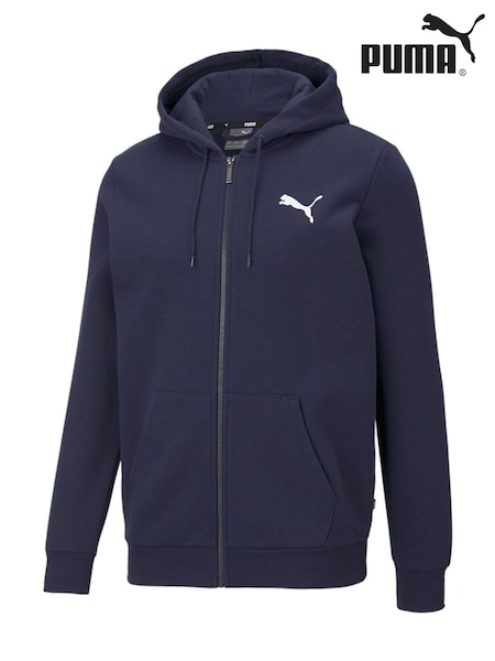 Blå - Puma Mens Essentials Zip-up Logo Hoodie (B54093) | kr950