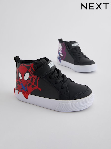 Black Wide Fit (G) Spidey and Friends Elastic Lace Touch Fastening Boots (B54180) | € 40 - € 48