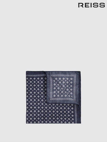 Marineblau - Reiss Pulcino Wende-Einstecktuch aus Seide (B54190) | 58 €