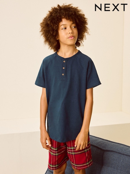 Red Check Single 100% Cotton Short Pyjamas (3-16yrs) (B54305) | €15 - €21
