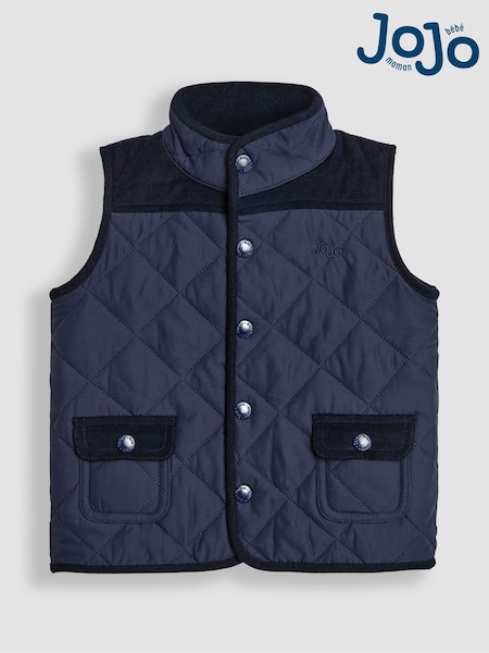 JoJo Maman Bébé Navy Quilted Gilet (B54308) | €55 - €65