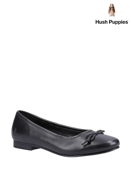Hush Puppies Senior Evie Black Shoes (B54392) | 276 LEI