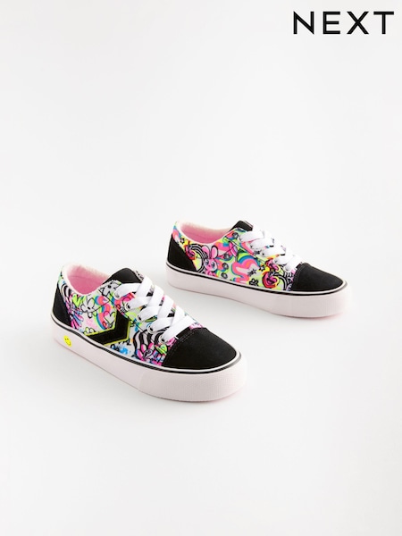 črna - Lace Up Graffiti Trainers (B54411) | € 19 - € 25