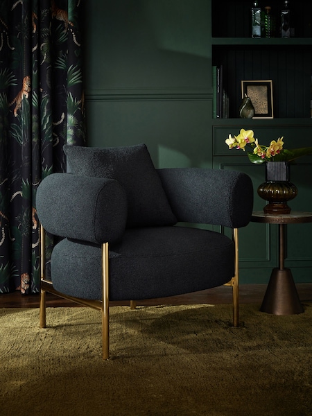 Soft Cosy Boucle Black Aleia Accent Chair (B54519) | €340