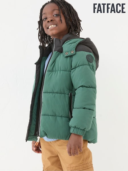 FatFace Milo Green Hooded Padded Jacket (B54663) | €33