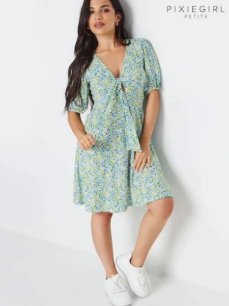 Galben - Rochie PixieGirl Petite legată în față (B54689) | 114 LEI