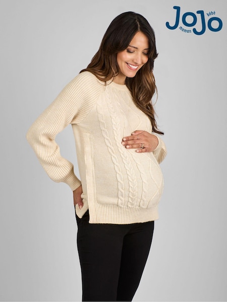 Jojo Maman Bébé Maternity And Nursing Cable Side Button Jumper (B54698) | 313 LEI