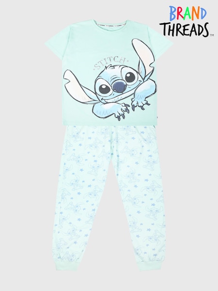 Brand Threads Ladies 100% Cotton Disney Stitch Pyjama Set (B54731) | ‏124 ر.ق.