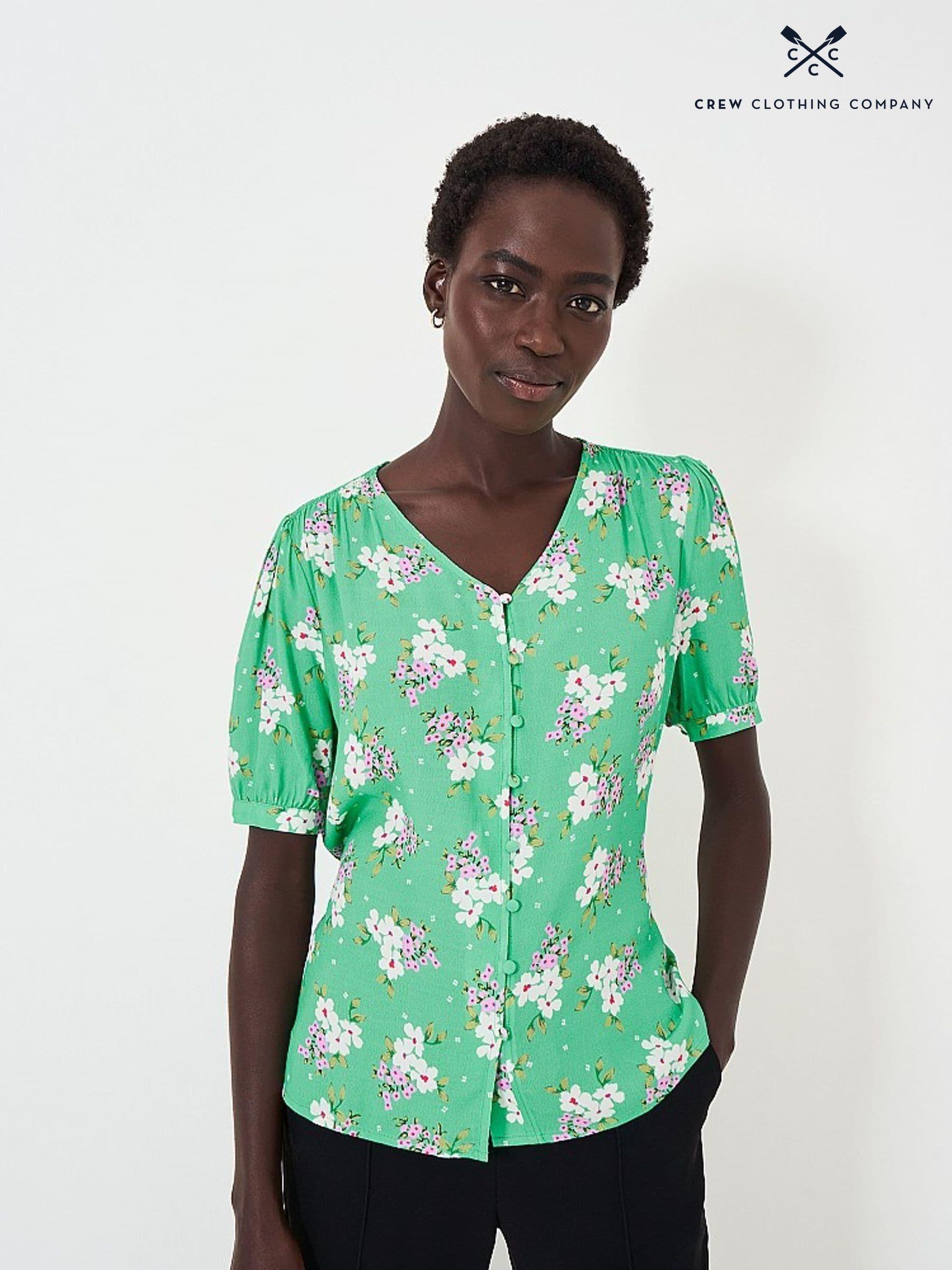 Women s Clearance Blouses Crew Clothing Company Green Tops Next Luxembourg