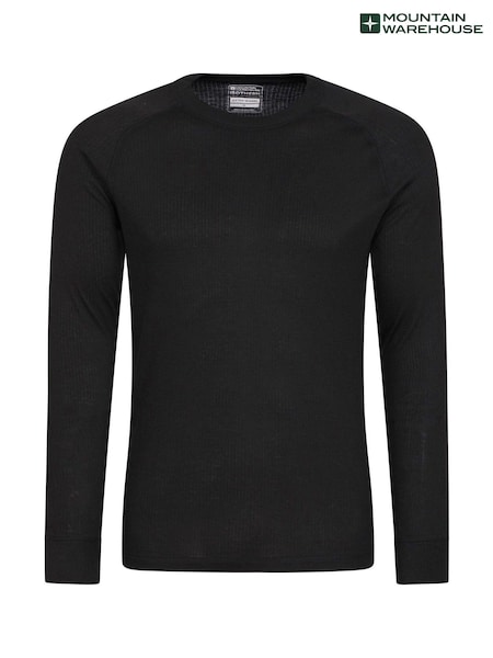 Schwarz - Mountain Warehouse Talus Herren Thermo-Top mit Rundhalsausschnitt (B54953) | 34 €