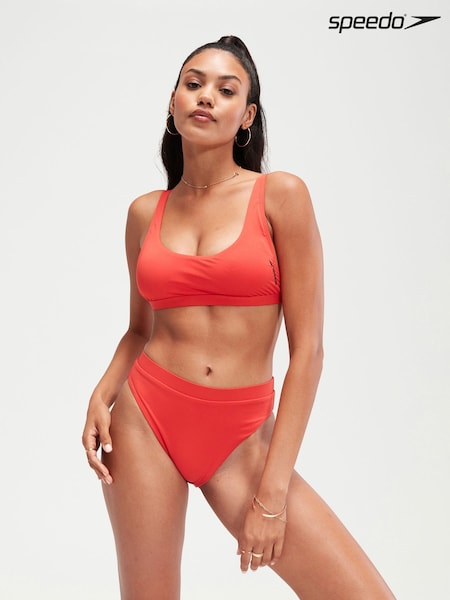 Speedo Red Womens Quick Drying High Waisted Bikini Bottoms (B54956) | €13