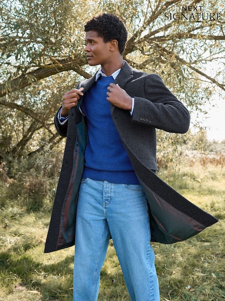 Charcoal Grey Signature Soft Touch Wool Rich Epsom Coat (B54987) | €274