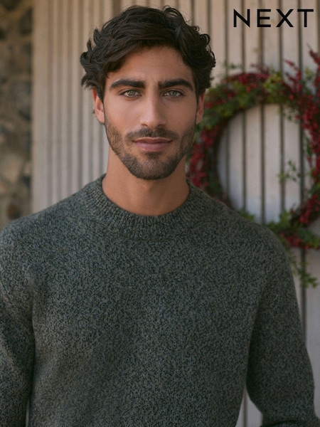 Green Plain Regular Fit 100% Lambswool Premium Jumper (B55036) | €9