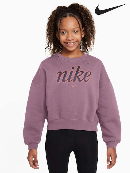 Morado ciruela - Nike Club Fleece Boxy Sweatshirt (B55051) | 57 €