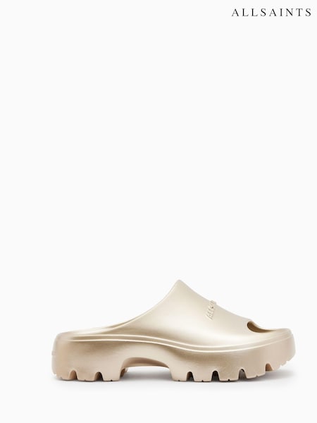AllSaints Gold Eclipse Flatform Sliders (B55103) | €101