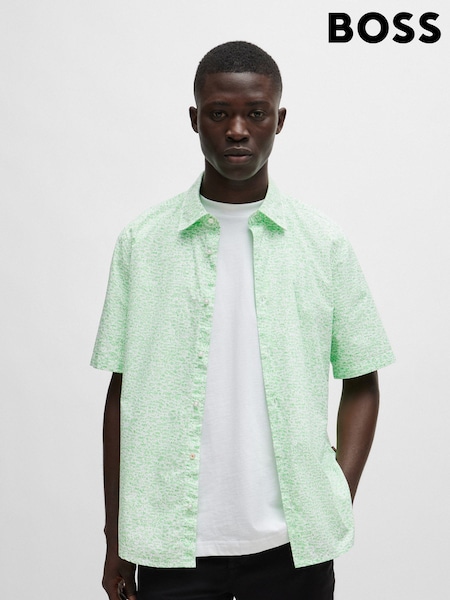 BOSS Green Regular Fit Short Sleeve 100% Cotton Printed Poplin Shirt (B55172) | €50