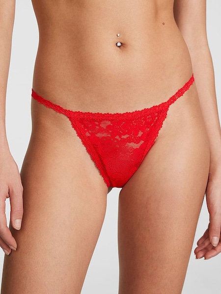 Victoria's Secret PINK Red Pepper G String Floral Lace Knickers (B55224) | €10.50